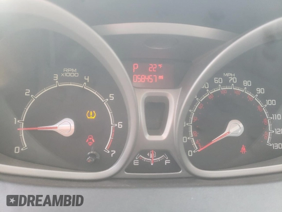 2012 Ford Fiesta SE with VIN 3FADP4BJ3CM114043, listed as a Copart auction lot 46254685 with 58,457 mi miles and Clean Title. Bid and sale history available at DreamBid. Image 9.