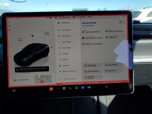 2022 Tesla Model Y Long Range z VIN 7SAYGDEE2NF391349, wystawiony jako Copart lot #85351924 z przebiegiem 5 670 mil mil oraz Szkoda całkowita • Salvage title. Historia ofert i sprzedaży dostępna na DreamBid. Obrazek 9.