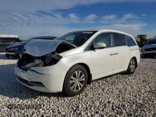 2014 Honda Odyssey EX-L with VIN 5FNRL5H68EB026133, listed as a Copart auction lot 89045185 with 177,195 mi miles and Salvage title. Bid and sale history available at DreamBid. Image 1.