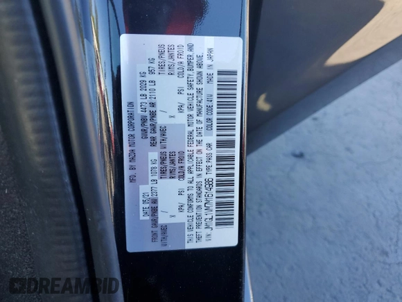 2021 Mazda 6 Touring with VIN JM1GL1VM7M1614986, listed as a Copart auction lot 83183424 with 38,168 mi miles and Salvage Title. Bid and sale history available at DreamBid. Image 12.