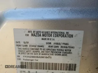 2010 Mazda 6 i Sport with VIN 1YVHZ8BH8A5M18475, listed as a Copart auction lot 50584615 with Not Provided miles and Salvage Title. Bid and sale history available at carsss.com. Image 13.