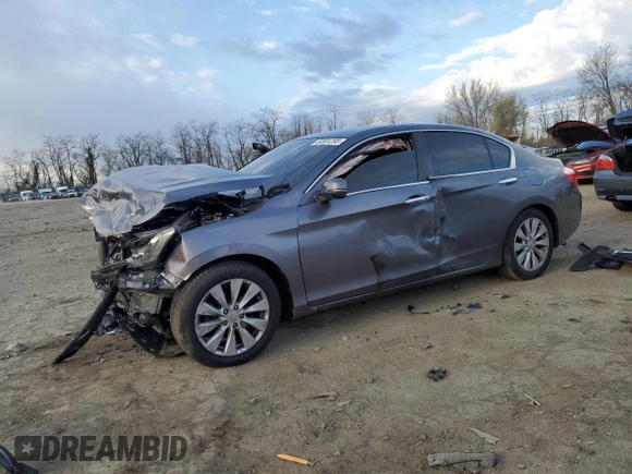 2013 Honda Accord Sdn EX-L with VIN 1HGCR2F82DA175654, listed as a Copart auction lot 50581295 with Not Provided miles and Salvage Title. Bid and sale history available at carsss.com. Image 1.