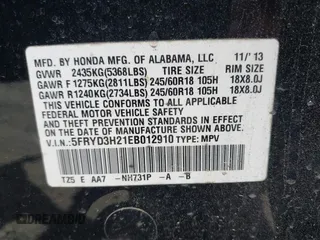 2014 Acura MDX z VIN 5FRYD3H21EB012910, wystawiony jako IAAI lot #42170958 z przebiegiem Nie podano mil oraz . Historia ofert i sprzedaży dostępna na DreamBid. Obrazek 9.
