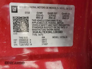 2019 GMC Terrain SLE z VIN 3GKALTEX3KL130383, wystawiony jako Copart lot #57425985 z przebiegiem Nie podano mil oraz Tytuł czysty. Historia ofert i sprzedaży dostępna na DreamBid. Obrazek 14.