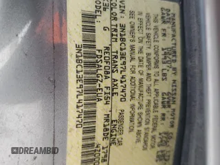 2007 Nissan Versa 1.8 S with VIN 3N1BC13E97L417470, listed as a Copart auction lot 45952315 with 0 mi miles and Salvage Title. Bid and sale history available at carsss.com. Image 12.