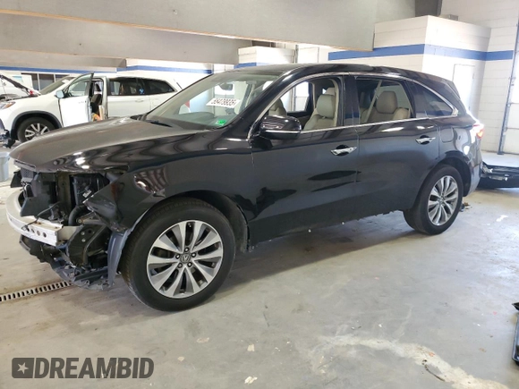 2016 Acura MDX Technology z VIN 5FRYD4H4XGB008316, wystawiony jako Copart lot #55479935 z przebiegiem 97 471 mil mil oraz Szkoda całkowita • Salvage title. Historia ofert i sprzedaży dostępna na DreamBid. Obrazek 1.