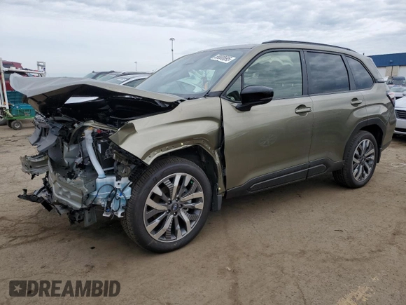 2025 Subaru Forester Touring with VIN JF2SLDTC3SH460756, listed as a Copart auction lot 58800695 with 1,185 mi miles and Salvage title. Bid and sale history available at DreamBid. Image 1.