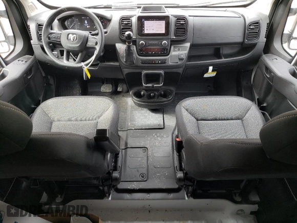 2023 Ram ProMaster Cargo with VIN 3C6MRVJG6PE506893, listed as a Copart auction lot 43593904 with 15,978 mi miles and Salvage Title. Bid and sale history available at DreamBid. Image 8.