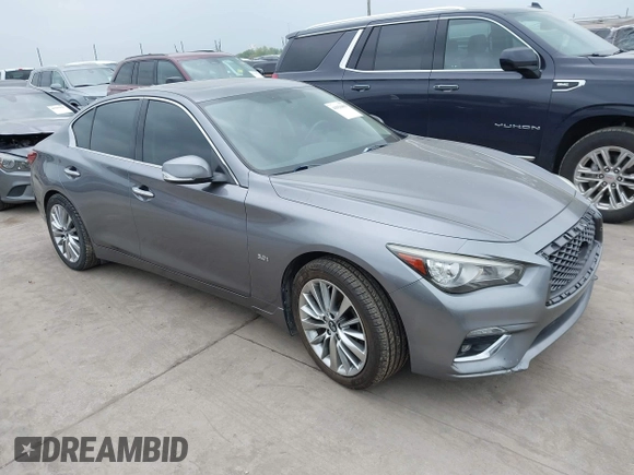 2018 Infiniti Q50 3.0t LUXE with VIN JN1EV7AP1JM362833, listed as a IAAI auction lot 41934415 with 91,970 mi miles. Bid and sale history available at carsss.com. Image 1.
