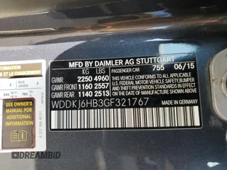 2016 Mercedes-Benz E 400 with VIN WDDKJ6HB3GF321767, listed as a Copart auction lot 61826015 with 76,314 mi miles and Salvage title. Bid and sale history available at DreamBid. Image 12.