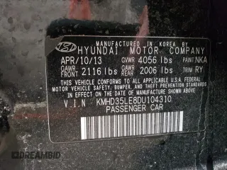 2013 Hyundai Elantra z VIN KMHD35LE8DU104310, wystawiony jako Copart lot #54971525 z przebiegiem 86 079 mil mil oraz Czysty tytuł • Clean title. Historia ofert i sprzedaży dostępna na DreamBid. Obrazek 12.