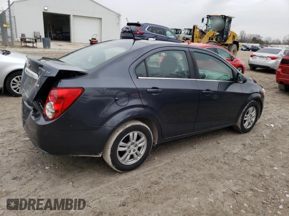 2013 Chevrolet Sonic LT with VIN 1G1JC5SB9D4193568, listed as a Copart auction lot 48080025 with 97,370 mi miles and Salvage Title. Bid and sale history available at DreamBid. Image 3.