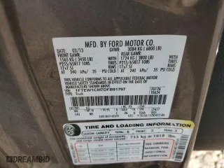 2013 Ford F-150 XL with VIN 1FTEW1CM7DFB91797, listed as a Copart auction lot 51319335 with 161,473 mi miles and Salvage Title. Bid and sale history available at carsss.com. Image 12.