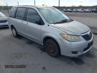 2005 Mazda MPV LX with VIN JM3LW28AX50555220, listed as a IAAI auction lot 41691014 with 135,132 mi miles. Bid and sale history available at carsss.com. Image 1.
