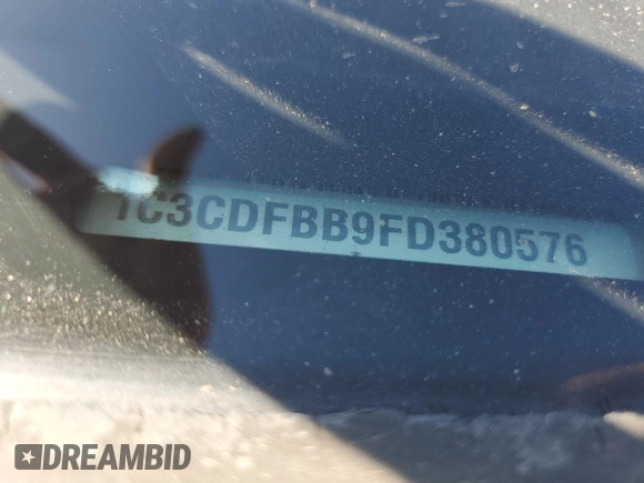 2015 Dodge Dart SXT with VIN 1C3CDFBB9FD380576, listed as a Copart auction lot 57576135 with 178,779 mi miles and Salvage title. Bid and sale history available at DreamBid. Image 12.