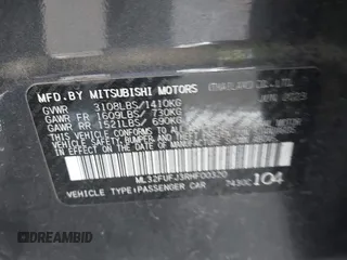 2024 Mitsubishi Mirage ES с VIN ML32FUFJ3RHF00320, выставлен на аукционе IAAI как лот 41879333 с пробегом 28 189 миль миль и . История ставок и продаж доступна на DreamBid. Изображение 9.