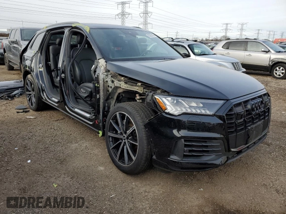 2022 Audi Q7 Prestige with VIN WA1VXBF70ND005890, listed as a Copart auction lot 85955154 with 21,814 mi miles and Salvage title. Bid and sale history available at DreamBid. Image 4.