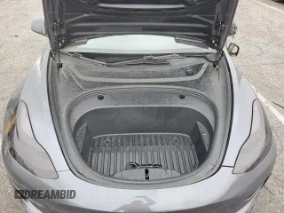 2023 Tesla Model 3 with VIN 5YJ3E1EA5PF640805, listed as a Copart auction lot 48389265 with 28,193 mi miles and Salvage title. Bid and sale history available at DreamBid. Image 12.