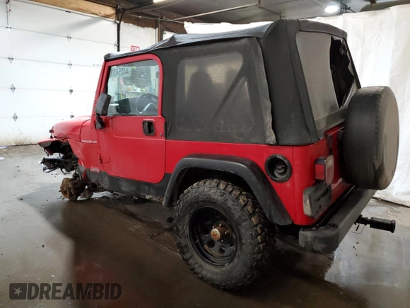 1999 Jeep Wrangler SE with VIN 1J4FY29P0XP493429, listed as a Copart auction lot 44254515 with 0 mi miles and Salvage Title. Bid and sale history available at carsss.com. Image 2.
