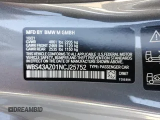 2022 BMW M4 Competition xDrive with VIN WBS43AZ01NCJ25752, listed as a Copart auction lot 38165123 with 17,021 mi miles. Bid and sale history available at carsss.com. Image 14.