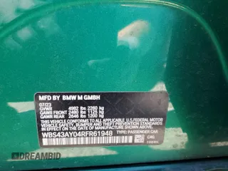 2024 BMW M3 Competition xDrive z VIN WBS43AY04RFR61948, wystawiony jako Copart lot #50260775 z przebiegiem 26 626 mil mil oraz Szkoda całkowita • Salvage title. Historia ofert i sprzedaży dostępna na DreamBid. Obrazek 12.