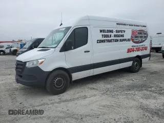 2023 Mercedes-Benz Sprinter Cargo with VIN W1Y4NCHYXPT145632, listed as a Copart auction lot 85204214 with 21,838 mi miles and Salvage Title. Bid and sale history available at carsss.com. Image 1.