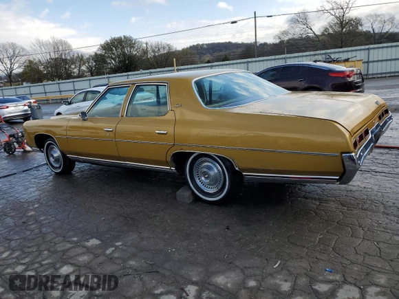 1971 Chevrolet Impala с VIN 1646911161106, выставлен на аукционе Copart как лот 80733654 с пробегом 53 185 миль миль и Списание • Salvage title. История ставок и продаж доступна на DreamBid. Изображение 2.