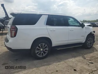2023 Chevrolet Tahoe LS with VIN 1GNSKMKD7PR202230, listed as a Copart auction lot 56620975 with 27,007 mi miles and Salvage title. Bid and sale history available at DreamBid. Image 3.