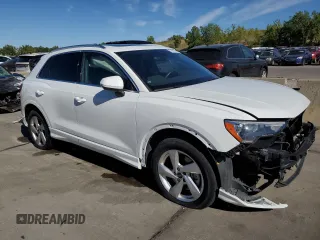 2021 Audi Q3 Premium with VIN WA1AUCF38M1067676, listed as a Copart auction lot 71621704 with 77,395 mi miles and Salvage Title. Bid and sale history available at carsss.com. Image 4.