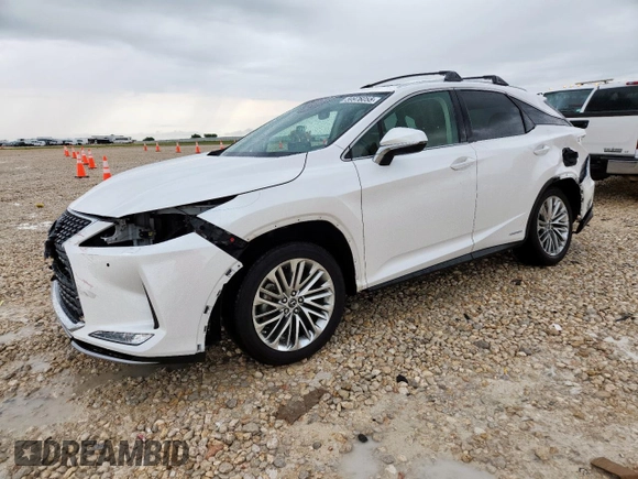 2021 Lexus RX 450h with VIN 2T2JGMDA2MC066759, listed as a Copart auction lot 59976055 with 66,344 mi miles and Salvage title. Bid and sale history available at DreamBid. Image 1.