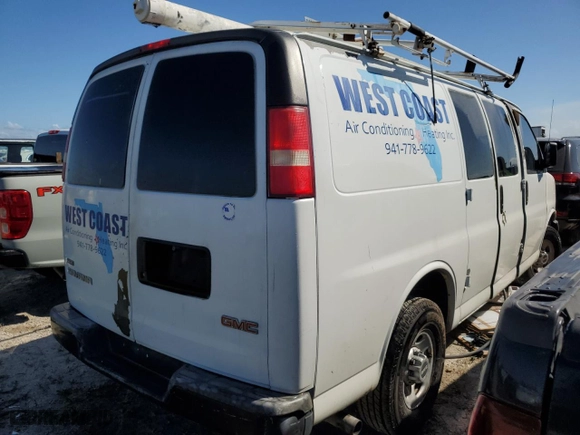 2010 GMC Savana Cargo Van with VIN 1GTZGFBA9A1141611, listed as a Copart auction lot 75366694 with 0 mi miles and Non Repairable. Bid and sale history available at carsss.com. Image 3.