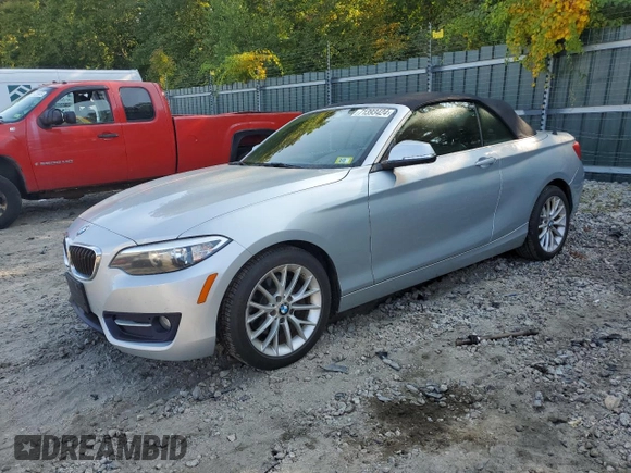 2016 BMW 2 Series 228i with VIN WBA1K9C52GV321963, listed as a Copart auction lot 71393424 with 118,029 mi miles and Salvage Title. Bid and sale history available at carsss.com. Image 1.