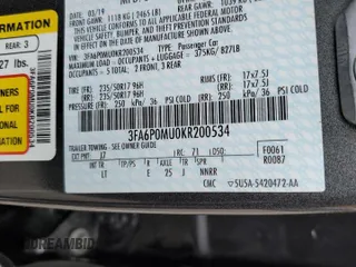 2019 Ford Fusion Hybrid SEL with VIN 3FA6P0MU0KR200534, listed as a Copart auction lot 46747483 with 28,978 mi miles. Bid and sale history available at carsss.com. Image 13.