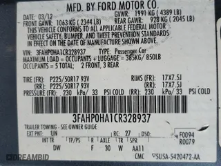 2012 Ford Fusion SE with VIN 3FAHP0HA1CR328937, listed as a Copart auction lot 49309435 with 147,289 mi miles and Salvage Title. Bid and sale history available at carsss.com. Image 14.