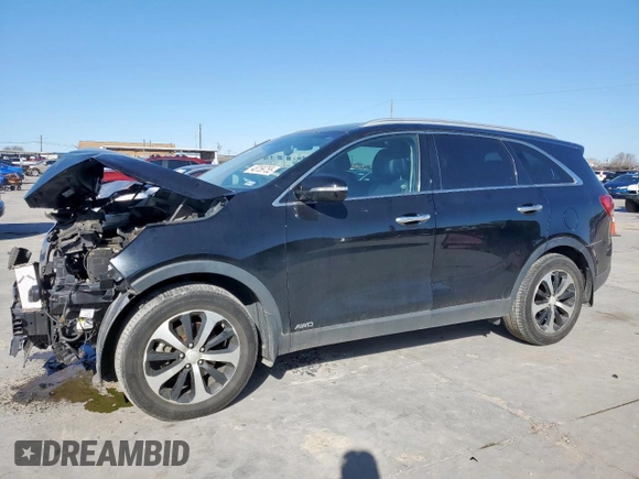 2016 Kia Sorento EX with VIN 5XYPHDA19GG025537, listed as a Copart auction lot 48769755 with 112,904 mi miles and Salvage Title. Bid and sale history available at carsss.com. Image 1.