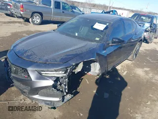 2023 Acura TLX Type S with VIN 19UUB7F05PA003834, listed as a IAAI auction lot 41347755 with 16,680 mi miles. Bid and sale history available at carsss.com. Image 2.
