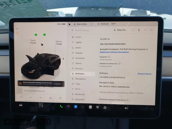 2023 Tesla Model Y Long Range with VIN 7SAYGDEE1PA053683, listed as a IAAI auction lot 42124517 with 32,295 mi miles. Bid and sale history available at carsss.com. Image 17.