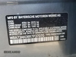 2024 BMW 2 Series 228i xDrive with VIN WBA73AK08R7P37070, listed as a Copart auction lot 85274214 with 7,329 mi miles and Salvage title. Bid and sale history available at DreamBid. Image 12.