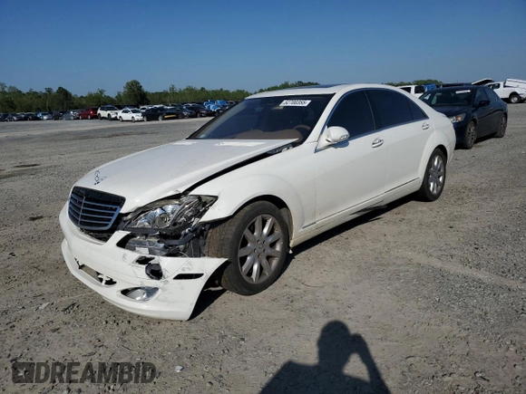 2007 Mercedes-Benz S 550 with VIN WDDNG71X37A063481, listed as a Copart auction lot 52700355 with 213,817 mi miles and Salvage Title. Bid and sale history available at carsss.com. Image 1.