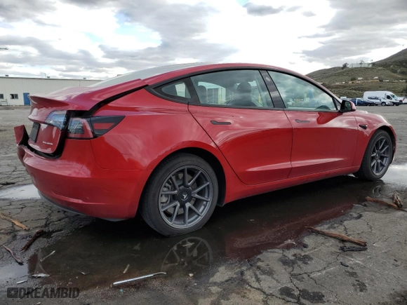 2021 Tesla Model 3 Long Range with VIN 5YJ3E1EB6MF003720, listed as a Copart auction lot 46795755 with 72,307 mi miles and Salvage Title. Bid and sale history available at carsss.com. Image 3.