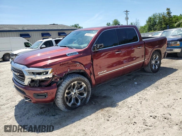 2019 Ram 1500 Limited with VIN 1C6SRFHTXKN615586, listed as a Copart auction lot 58162805 with 135,199 mi miles and Salvage title. Bid and sale history available at DreamBid. Image 1.