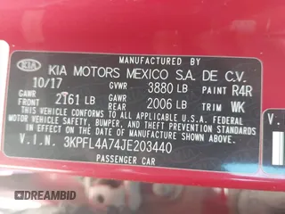 2018 Kia Forte LX z VIN 3KPFL4A74JE203440, wystawiony jako IAAI lot #42221626 z przebiegiem 161 264 mil mil oraz . Historia ofert i sprzedaży dostępna na DreamBid. Obrazek 9.