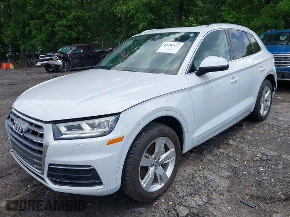 2019 Audi Q5 Premium Plus with VIN WA1BNAFY7K2056998, listed as a IAAI auction lot 42230392 with 52,289 mi miles and . Bid and sale history available at DreamBid. Image 2.