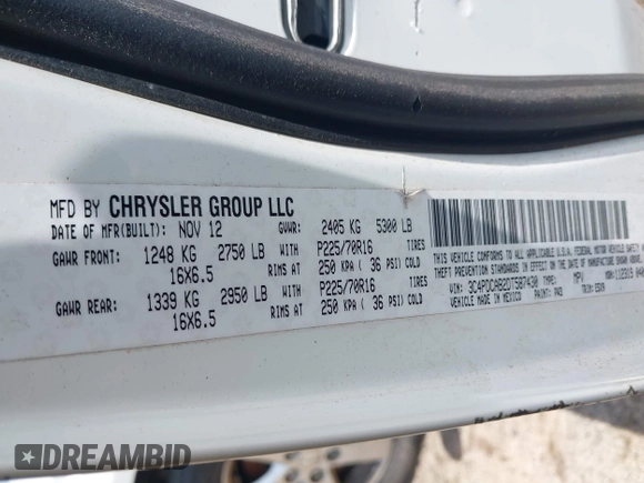 2013 Dodge Journey American Value with VIN 3C4PDCAB2DT587430, listed as a IAAI auction lot 42229391 with 218,016 mi miles and . Bid and sale history available at DreamBid. Image 9.