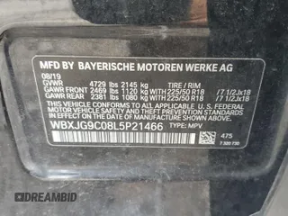 2020 BMW X1 xDrive28i z VIN WBXJG9C08L5P21466, wystawiony jako Copart lot #61664675 z przebiegiem 54 176 mil mil oraz Szkoda całkowita • Salvage title. Historia ofert i sprzedaży dostępna na DreamBid. Obrazek 13.