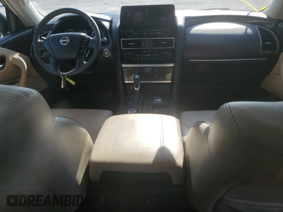 2021 Nissan Armada Platinum with VIN JN8AY2DA0M9373265, listed as a Copart auction lot 68689664 with 57,044 mi miles and Salvage Title. Bid and sale history available at carsss.com. Image 8.