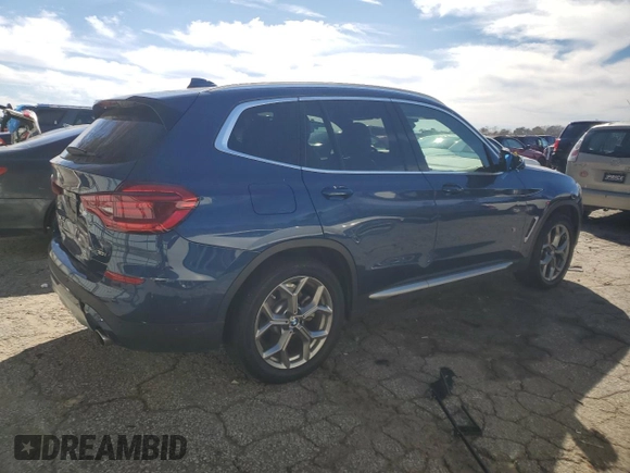 2020 BMW X3 xDrive30i with VIN 5UXTY5C07L9D65002, listed as a Copart auction lot 45898605 with 45,176 mi miles and Salvage Title. Bid and sale history available at DreamBid. Image 3.
