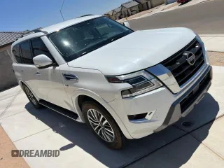 2021 Nissan Armada SV with VIN JN8AY2AC6M9148094, listed as a Copart auction lot 60908695 with 57,384 mi miles and Clean title. Bid and sale history available at DreamBid. Image 1.