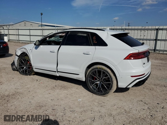 2022 Audi Q8 Prestige with VIN WA1FVBF17ND009750, listed as a Copart auction lot 41358603 with 19,802 mi miles. Bid and sale history available at carsss.com. Image 2.