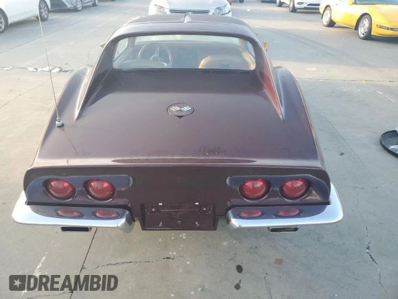 1972 Chevrolet Corvette with VIN 1Z37K2S525523, listed as a Copart auction lot 74986234 with 44,725 mi miles and Salvage title. Bid and sale history available at DreamBid. Image 6.